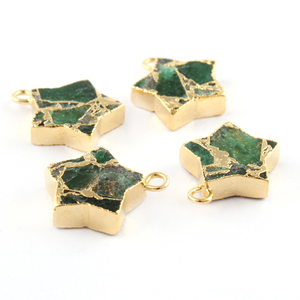 Dainty plaqué or connecteur à caution unique en forme d'étoile pendentif boucle d'oreille connecteurs Mohave émeraude cuivre résultats de bijoux composants - Product Image 6