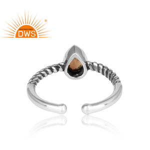 Zs — bague torsadée en argent Sterling anodisé, pour fille, bijou fait à la main, opale éthiopienne, en pierre précieuse, vente en gros - Product Image 4