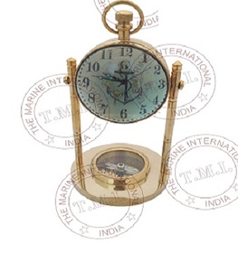 Solid Brass Moon Stand Globe Table <b>Clock</b> Antique Solid Brass Globe Pillar Table Unique Table <b>Clock</b> Home Decor - Product Image 1