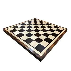 Plateau d'échecs en bois de rose 14x14 pouces, fait à la main, en bois d'érable et de rose, meilleur cadeau pour les enfants et les adultes