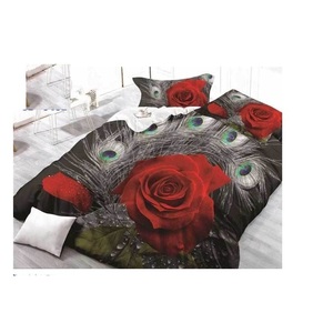 Ensemble de literie 3D en coton, drap de lit multicolore imprimé Rose, coton de haute qualité - Product Image 4