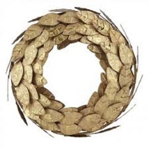 Gold Color Leaf Designing Decorative Christmas <b>Wreath</b> Latest Standard Design <b>Decoration</b> Festival Christmas <b>Wreath</b> for Sale - Product Image 1
