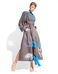 2021 Unique Vintage Look Dress Ukrainian Dress with Tassel Ukranian Blouse Plus Size Summer Short Formal Long Maxi Dress
