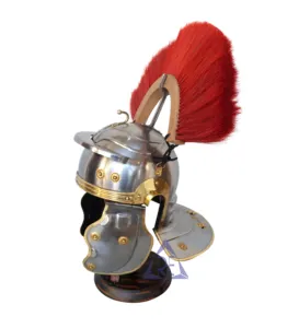 Casco Spartan Warrior King Leonidas realizzato a mano con pennacchio di cresta rossa perfetto per casco da film con Display Cosplay casco indossabile