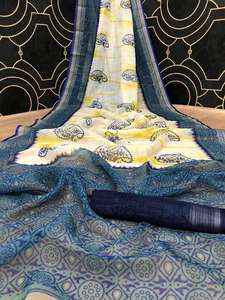 Saree ethnique vêtement de fête porter des femmes de mariage porter avec chemisier en gros bas prix Georgette lourde broderie séquence travail apparelgarment - Product Image 5