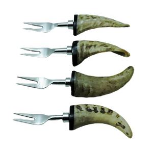 Cubiertos de acero inoxidable personalizados de alta calidad, regalo de negocios elegante con diseño de bocina quemada, perilla de Metal trasera para uso doméstico - Product Image 4