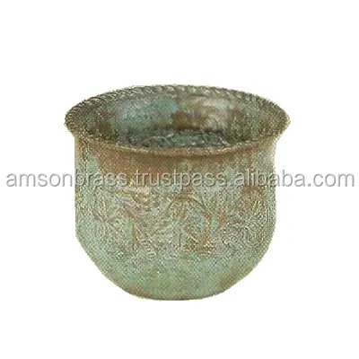 Office Corner Decorative Sea Green Planter Custom Size Design Pots And Planters Iron Metal Planters Rustic Finished