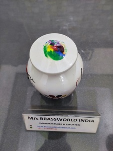 Urna de pata de Mascota de aluminio pintada a mano colorida, suministros funerarios personalizables para cremación de mascotas - Product Image 2