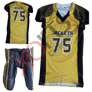 Vente en gros sur mesure Spandex Mesh 100% Polyester Orange & Noir Maillot de football américain Trous respirants Cousu fin - Product Image 3