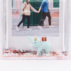 Original Design Dolphin Floater High Quality Plastic Shake-it Latest Style Glitter Square Liquid <b>Instax</b> <b>Polaroid</b> Frame - Product Image 6