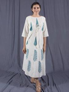 Algodón blanco largo Kurti - Product Image 4