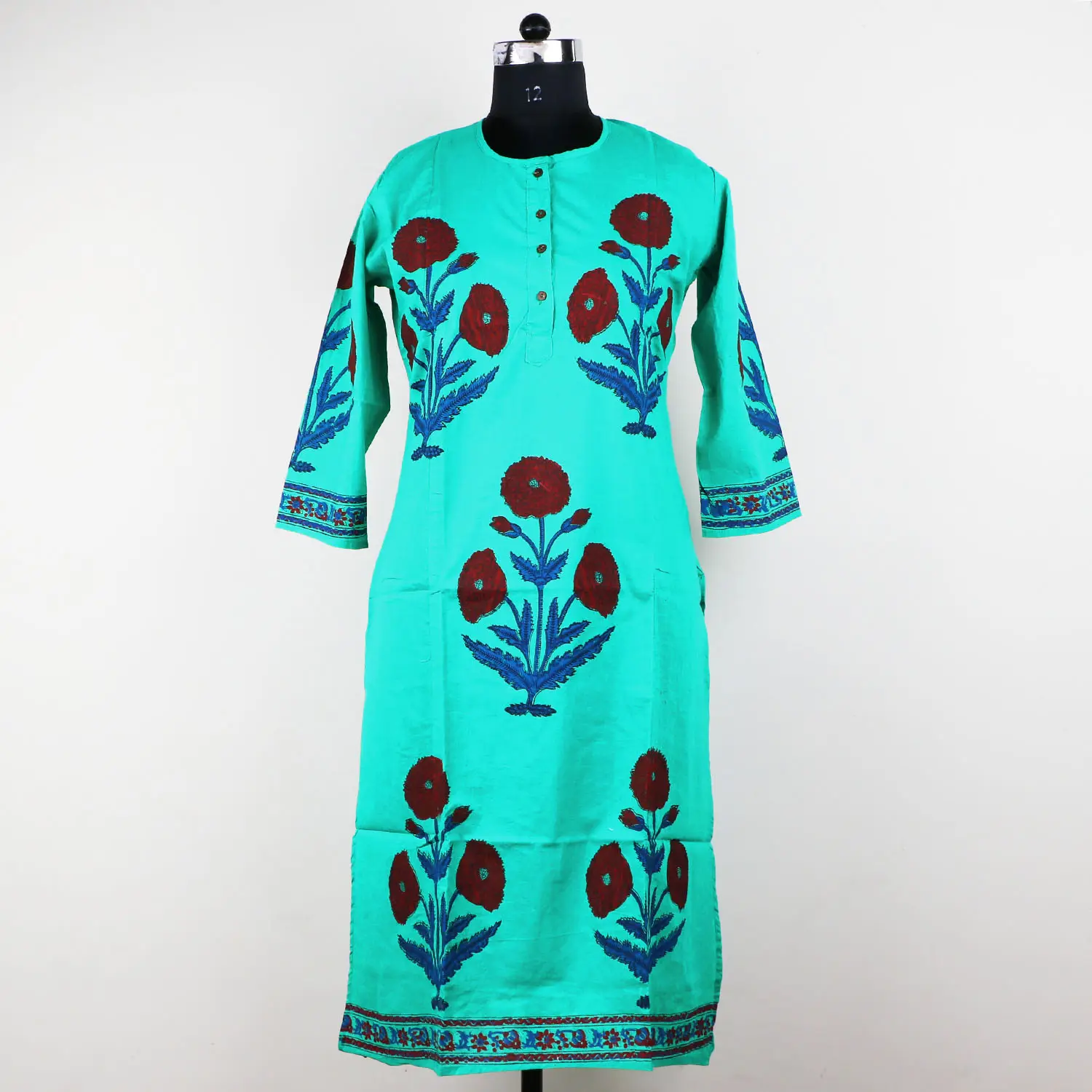 Gaun Midi Leher V Ikat Celup Dasi Desain Baru Cantik dengan Lengan Musim Panas & Gaun Kasual Anak Perempuan Kurtis Musim Panas