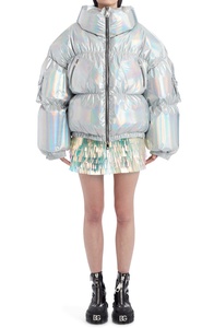 Chaqueta acolchada de invierno de nailon Spandex de alta calidad para mujer, abrigos de burbujas con cremallera, Letterman con capucha para niñas Formal - Product Image 5