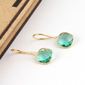 Zeva-pendientes de gota de cuarzo de diseño clásico para mujer, aretes de gota con personalidad, bañados en oro/plata - Product Image 3