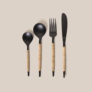 Juego de cubiertos de acero inoxidable para restaurante, juego de cubiertos con caja negra, 6 piezas - Product Image 5