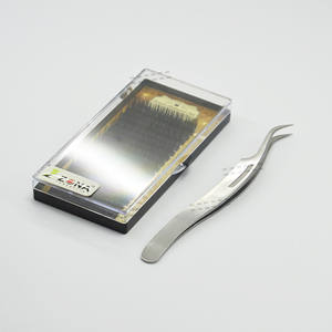 Pinzas de extensión de pestañas personalizadas profesionales puntiagudas de 90 grados curvadas sin óxido fibra de acero inoxidable ergonómicas de alta calidad - Product Image 4