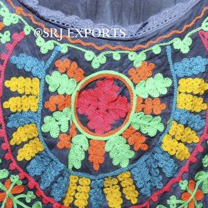 Ermashop — tunique Cover-Up de plage en coton à franges, Style indien et ethnique, Style bohémien Chic, ourlet froncé, Mandala, brodé pour femmes - Product Image 4