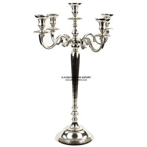 Candélabres en argent au design unique à vendre Prix de gros Candélabres faits à la main nickelés de la meilleure qualité pour centre de table de mariage - Product Image 3