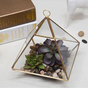 Terrario geométrico de Metal para jardín, soporte de mesa para plantas suculentas, jarrón de vidrio - Product Image 5