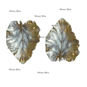 Dernier modèle de plat de service en forme de feuille Lot de 2 plats de service en aluminium pour dattes et collations pour les meilleures ventes - Product Image 3