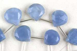 Meilleure qualité 15 pièces bleu naturel audacieux opale gemme à facettes perles briolette en forme de coeur pour la fabrication de bijoux haut de gamme - Product Image 2