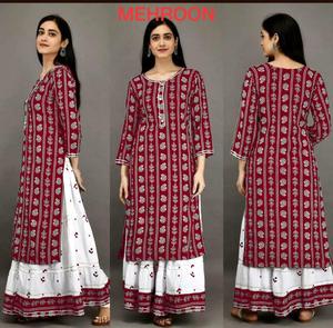 Plus belle usure coton rayonne tissu dames Kurtis indien femmes porter Readymade pas cher bas prix en gros Surat ApparelGarment - Product Image 4