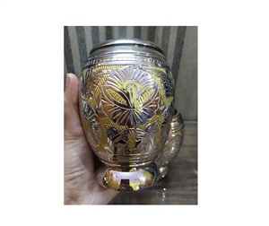 Urna Funeraria de Metal Estilo Americano con Grabado Dorado para Cenizas, Artículos Funerarios de Brassworld India - Product Image 1