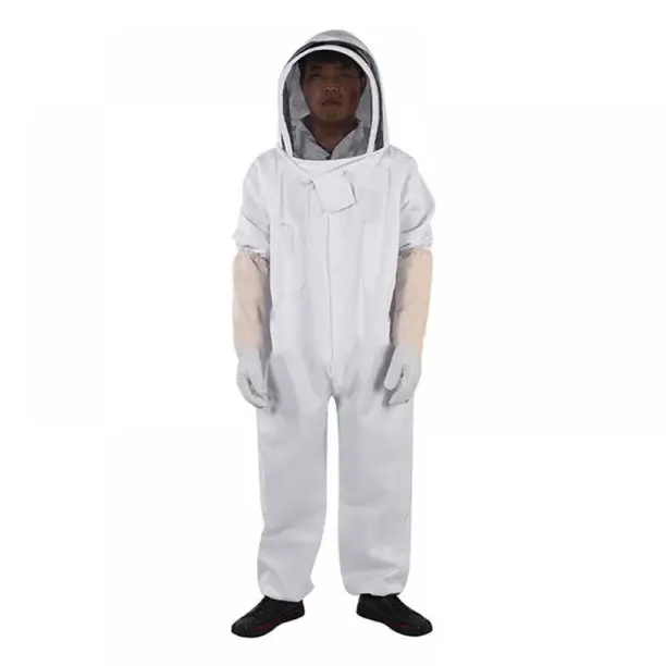 Super Thick Foldable Fencing Veil Coverall Bee Protecting with Front Zipper Beekeeping Suits Made of Pure Cotton