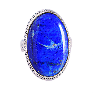 Victorian Charm Design Hand Carved Gemstone <b>Lapis</b> <b>Lazuli</b> Cocktail <b>Ring</b> Vintage Jewelry S925 Sterling Silver Top Quality Luxury - Product Image 2