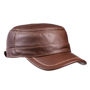 PIHA SPORTS Men's Custom Made Logo Embroidery 6-Panel Summer Winter Sports Casual Baseball Hats 100% Genuine Leather for Unisex - Product Image 2