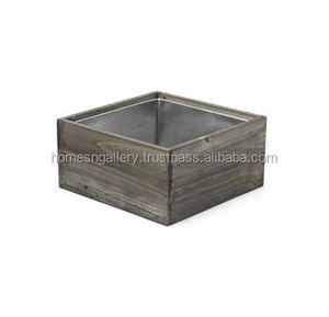 Maceta de madera Rectangular rústica para jardín y balcón, venta al por mayor - Product Image 4