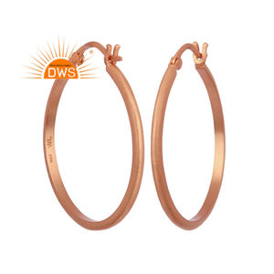 Fabrication de bijoux indiens en argent Sterling 18k, boucles d'oreilles en plaqué or Rose, argent massif, fermoirs - Product Image 1