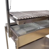 Barbecue en acier inoxydable, gril traditionnel réglable, de couleur noire, argenté, arabella, Asado