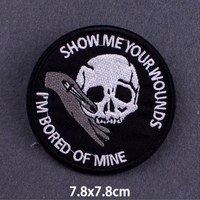 Patch Hippie Rock pour vêtements brodés, en forme de crâne, avec lettres, Badges autocollants de conducteur, couture