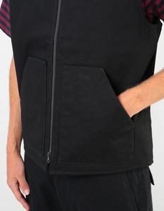 Heavy Canvas <b>Vest</b> <b>Men</b> Quilted Lined <b>Black</b> Sleeveless Winter <b>Vest</b> 100% Cotton Shell Polyester - Product Image 6