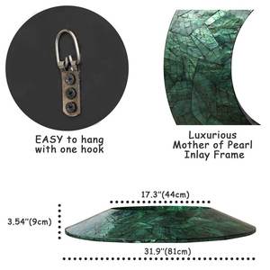 Green <b>Frame</b> Wall Mirror Decoration Perfect Mother of Pearl Mirrors for Entryway Living Room Hallway-for Hotels-Made in Vietnam - Product Image 3