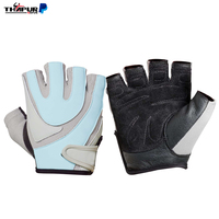 Gants de musculation en cuir personnalisables, demi-doigts, imprimés noir, rose, gris, respirants, antidérapants, pour la gym