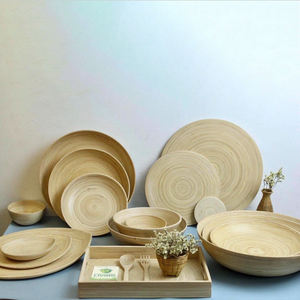 Natural Color Coiled <b>Bamboo</b> <b>Bowl</b> and Lacquerware Vietnam - Product Image 1