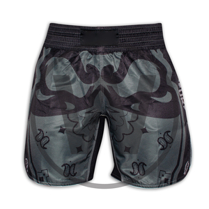 กางเกง MMA สีน้ำเงินคุณภาพดี ผ้ายืดสแปนเด็กซ์/โพลีเอสเตอร์ 160 กรัม พิมพ์ลายดิจิตอล สำหรับทุกเพศ - Product Image 3