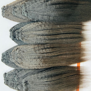 Extensiones de cabello virgen Remy indio recto rizado Natural de alta calidad 100%, trama única, suave y sedoso con cutículas alineadas - Product Image 1