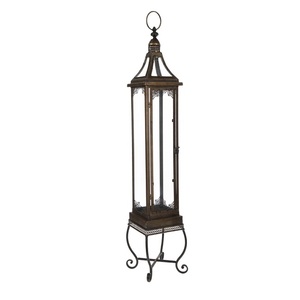 Decoración elegante mano curvada Vela decorativa linterna de Metal para boda y fiesta de Navidad decoración candelabro linterna - Product Image 1