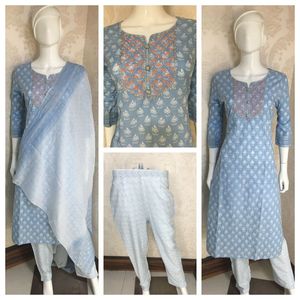 Ropa de oficina más hermosa con estampado de rayón de algodón para mujer, ropa Kurti con Palazzo Indian lista para usar - Product Image 3