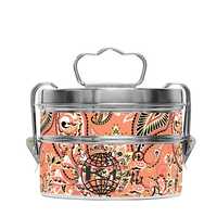 Produit indien personnalisé par king international poignée en tiffany émail coloré brillant transporteur boîte à déjeuner en métal