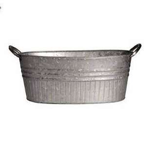 OVAL LARGE GALVANIZED PARTY OVAL TUB BEVERAGE TUB WINE BOTTLE CHILLER COOLER BEST PRICE & HIGH END ICE BUCKET - Product Image 1