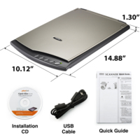 Scanner à plat Plustek OpticSlim 2610 pro, conception spéciale pour livre épais. Design pour Soho et personnel. Pour PC et Mac