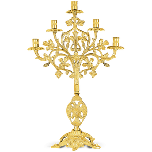 Brassworld inde petit bougeoir rond en laiton Style religieux modèle en métal fournitures d'église polies - Product Image 6