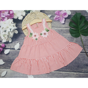 <b>Summer</b> Baby Girls Kids Boutique Clothes Dress Sleeveless Cotton Halter Dress Made in Vietnam - Product Image 5