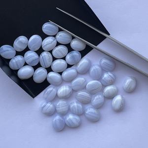 8mm 10mm naturel bleu dentelle Agate pierre lisse ovale lâche calibré Cabochon pierre précieuse pour la fabrication de bijoux réglage Semi précieux - Product Image 5