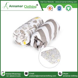 100% ผ้าปูเตียงผ้าฝ้ายออร์แกนิคยืดได้สำหรับเปลนอนแผ่นรองเปลพิมพ์ลายดิจิตอล - Product Image 3