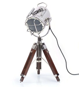 Nickle <b>Spotlight</b> LED Tripod Table Lamp <b>for</b> Bedroom Bedside & Office Decor Round Indoor & Outdoor Ceiling Install Style - Product Image 6
